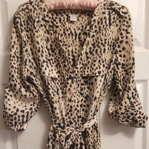 Bar III Leopard Print Shirt Dress EUC